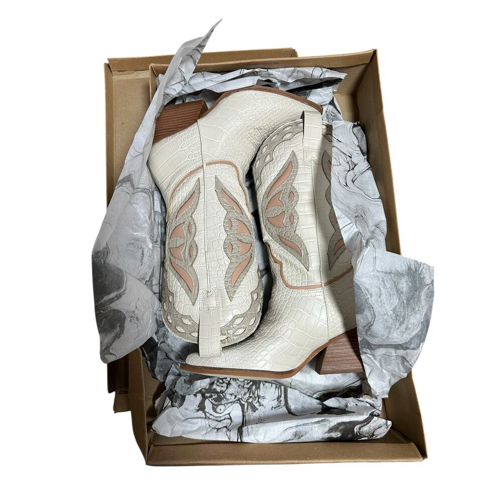 STEVE MADDEN Cowboy Boot Wynter Boot in Bone Mult… - image 15